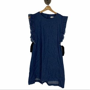 Pearl J. Korean Brand Denim Dress Bow Sides Small